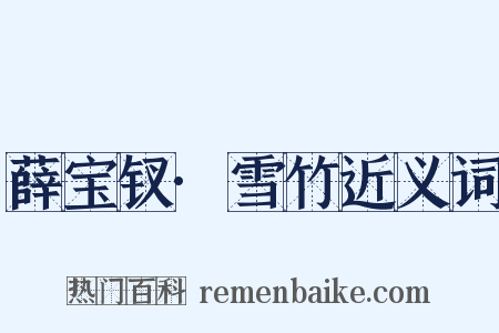 薛宝钗·雪竹近义词是什么意思的图片